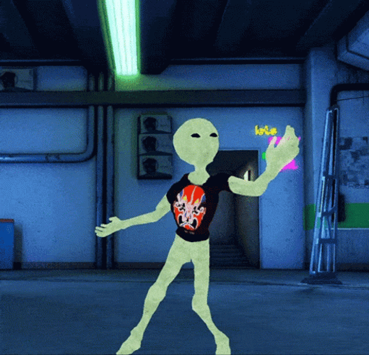 Dancing Alien With Shirt GIF
