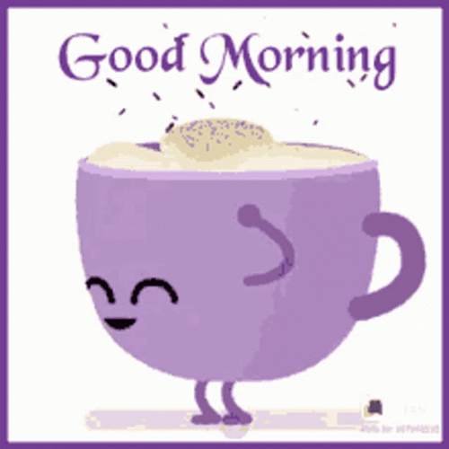 Dancing Animated Coffee Mug Happy Good Morning   GIF