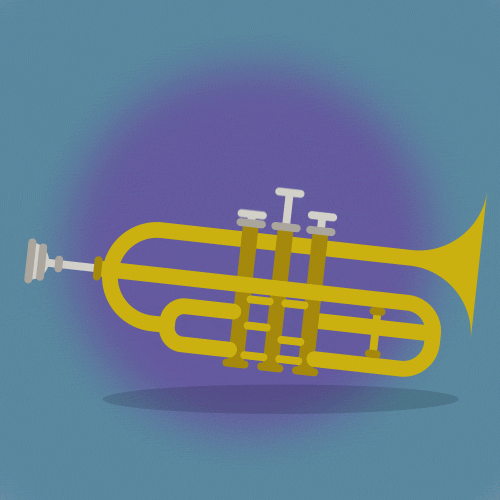 Dancing Animated Golden Bugle Design Art GIF