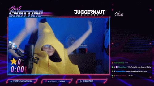 Dancing Banana Gamer Hands Up In Air GIF