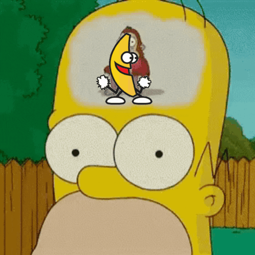 Dancing Banana In Homer Simpson Brain Meme GIF