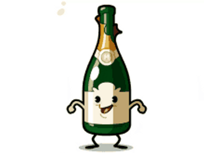 Dancing Bottle Champagne Popping GIF