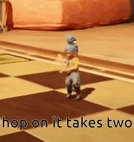 Dancing Cartoon Character Hop On It Takes Two