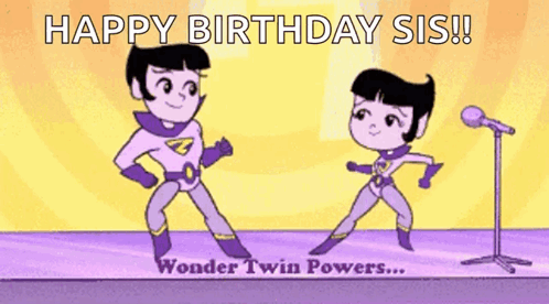 Dancing Cartoon Characters Happy Birthday Sis
