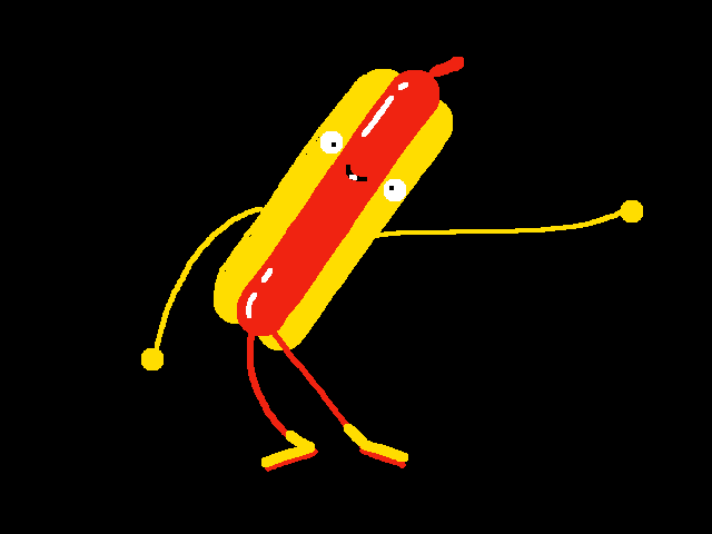 Dancing Cartoon Hotdog Sandwich GIF