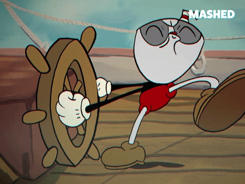 Dancing Cartoon Sailing Ship GIF