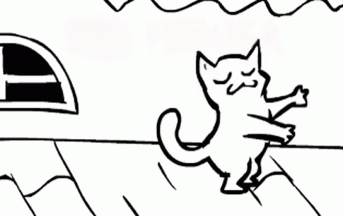 Dancing Cartoon Sassy Cat GIF