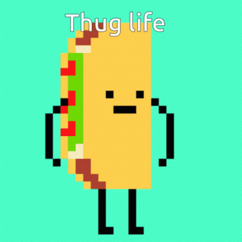 Dancing Cartoon Taco Thug Life GIF