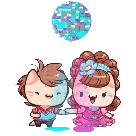 Dancing Characters in Front of Disco Ball