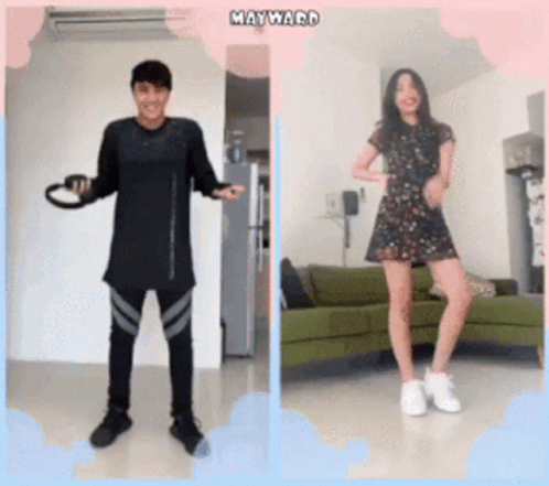 Dancing Couple Green Couch Mayward