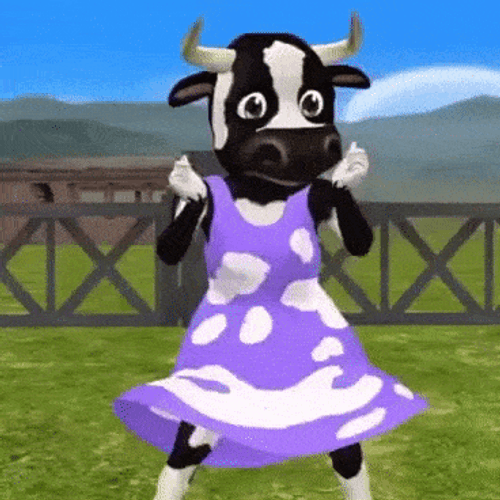 Dancing Cow In Purple GIF