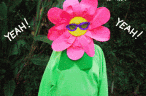 Dancing Cute Pink Flowers We Did It GIF