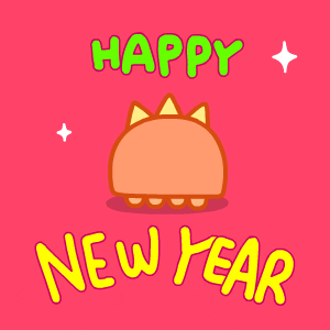 Dancing Dino Happy New Year GIF