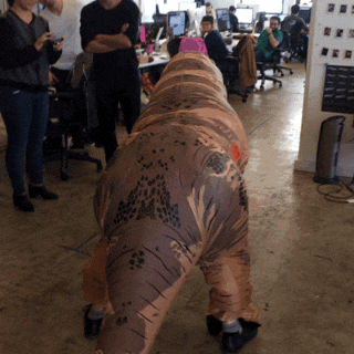 Dancing Dino Trex Mascot Twerking GIF