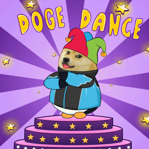 Dancing Doge On Stage GIF