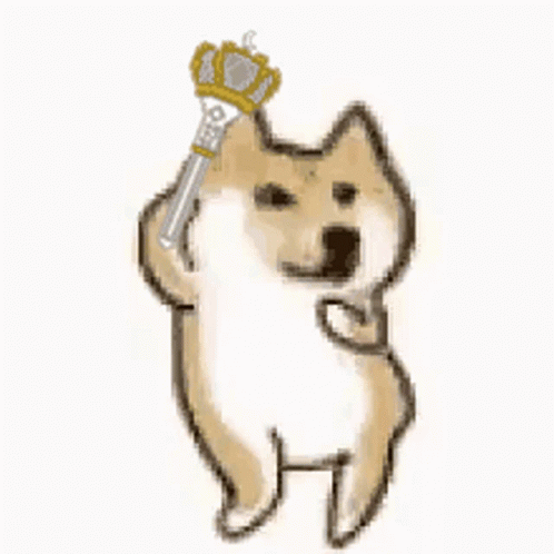 Dancing Doge With Light Stick GIF