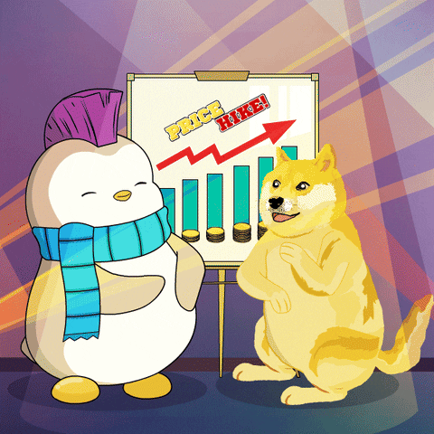 Dancing Doge With Pudgy Penguin GIF
