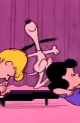 Dancing Elated Snoopy On Top Of Piano GIF