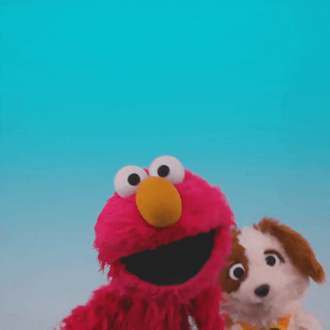 Dancing Elmo Together With His Dog GIF