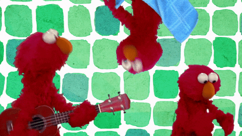 Dancing Elmo While Elmo Playing Guitar GIF