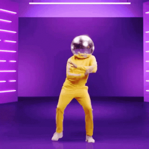 Dancing Energetic Disco Ball Man GIF