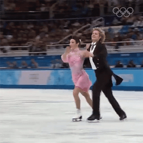 Dancing Figure Skaters Ice Skating  GIF