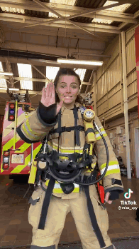 Dancing Firefighter Woman GIF