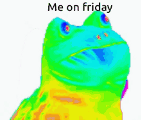 Dancing Frog Funny Neon Toad Me On Friday GIF