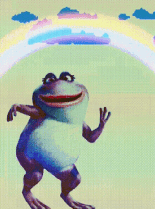 Dancing Frog Nanette Gnomeo And Juliet Rainbow Cloud GIF