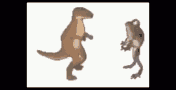 Dancing Frog Tyrannosaurus Dinosaur Dance Battle GIF