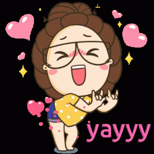 Dancing Girl Animated Cartoon Yayyy GIF