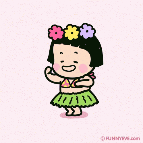 Dancing Girl Animated Hawaiian Dance GIF