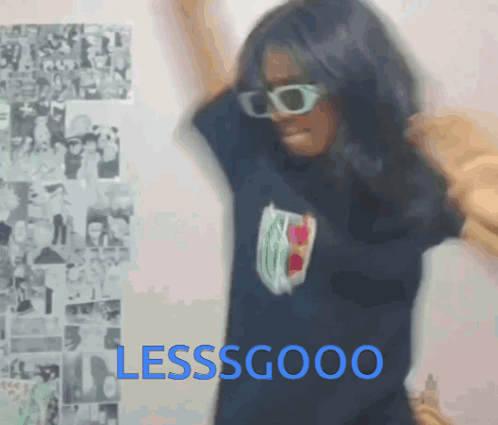Dancing Girl Let's Go Wearing Shades GIF
