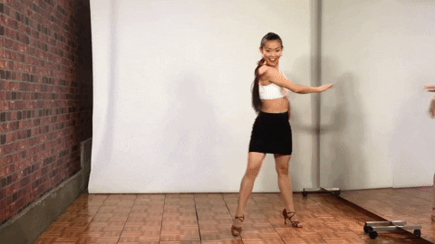 Dancing Girl Multiple Twirls GIF