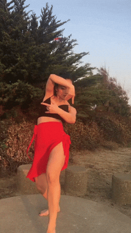 Dancing Girl Outside The Sunset GIF