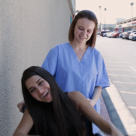 Dancing Girls On Sidewalk GIF