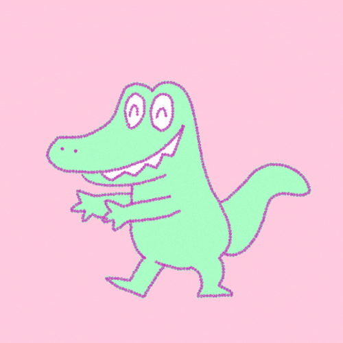 Dancing Green Dinosaur Chick GIF
