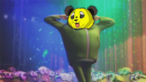 Dancing Gru With Yellow Panda Head Despicable Me GIF