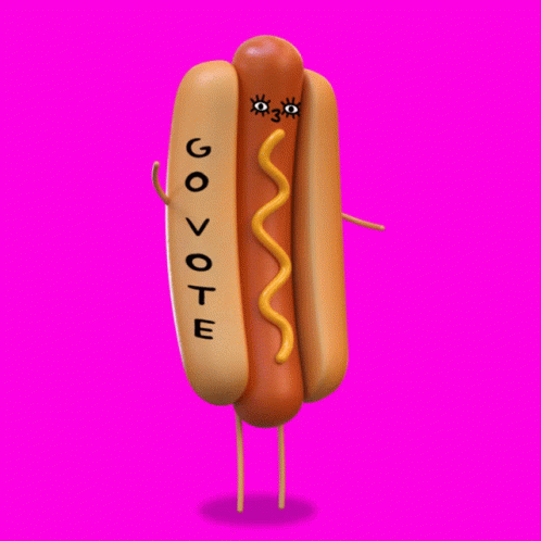 Dancing Hot Dog Go Vote GIF