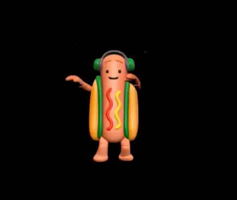Dancing Hot Dog Headspin GIF