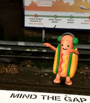 Dancing Hot Dog Train GIF