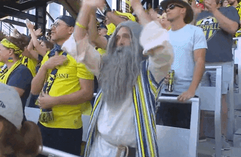 Dancing Jesus Cheering Soccer Fans GIF