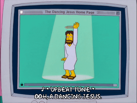 Dancing Jesus Home Page Computer The Simpsons GIF