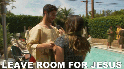 Dancing Jesus Leave Room Swimming Pool GIF