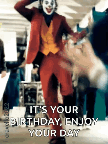 Dancing Joker Funny Happy Birthday Meme GIF