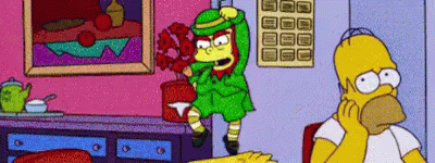 Dancing Leprechaun Frustrated Homer Simpson GIF