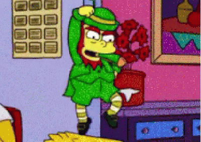 Dancing Leprechaun Spinning Around The Simpsons GIF