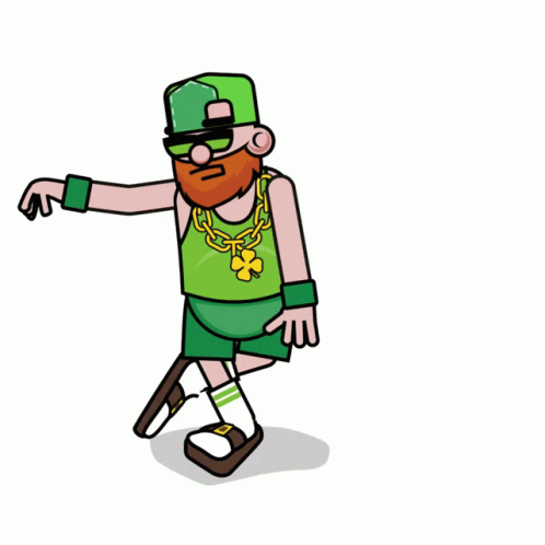Hip Hop Dancing Leprechaun Animation GIF