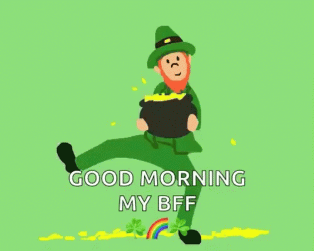 Dancing Leprechaun Good Morning BFF GIF