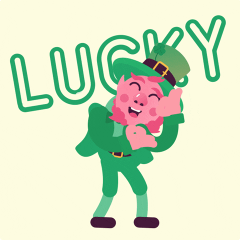 Dancing Leprechaun Lucky Four Leaf Clover GIF